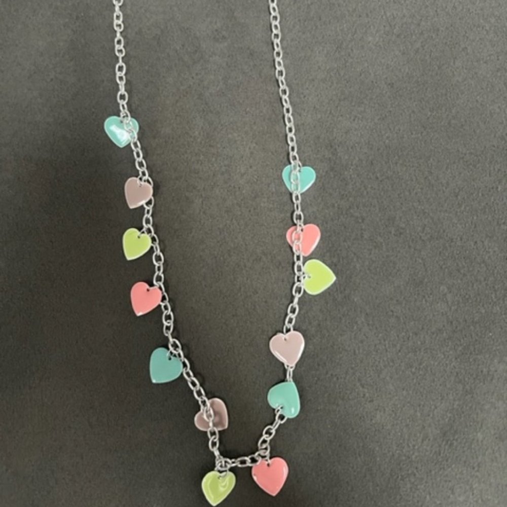Charlotte Russe Colorful Heart Necklace
